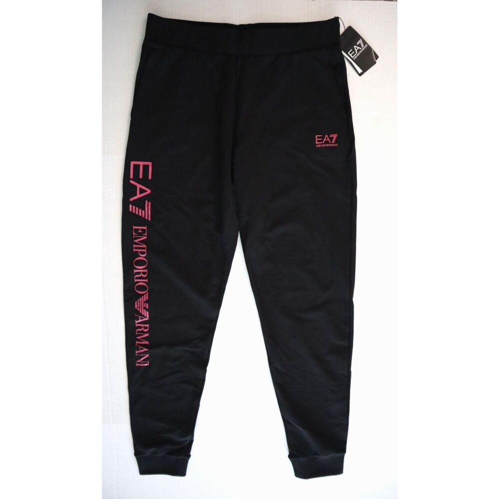 EA7 Emporio Armani Women's Sz M Black Fundamental Shorty Jogger Pants